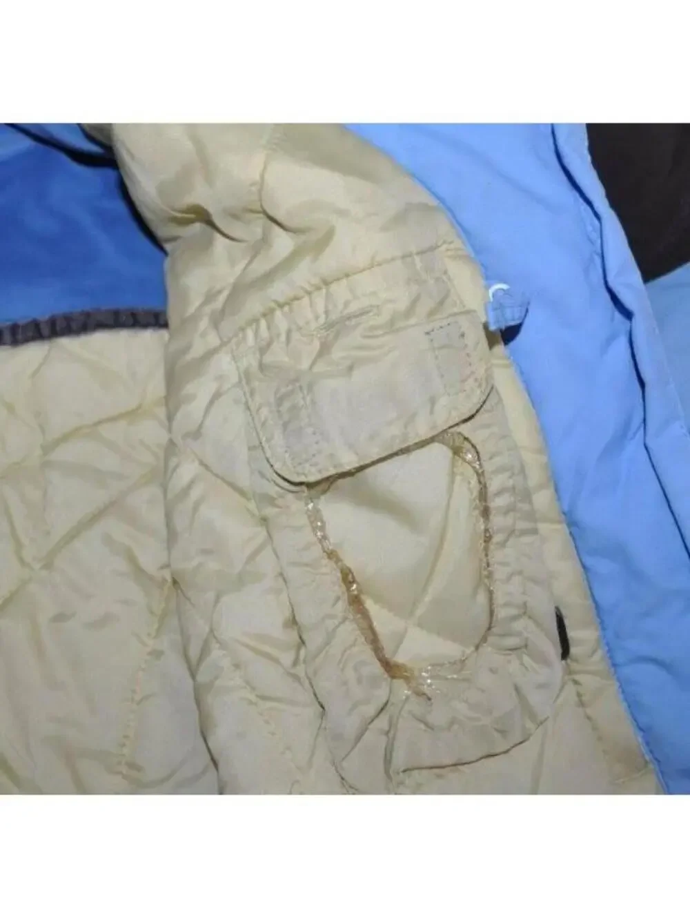 Columbia Winter Jacket Boys 14/16 Blue Brown Hooded Water Resistant Snow Ski